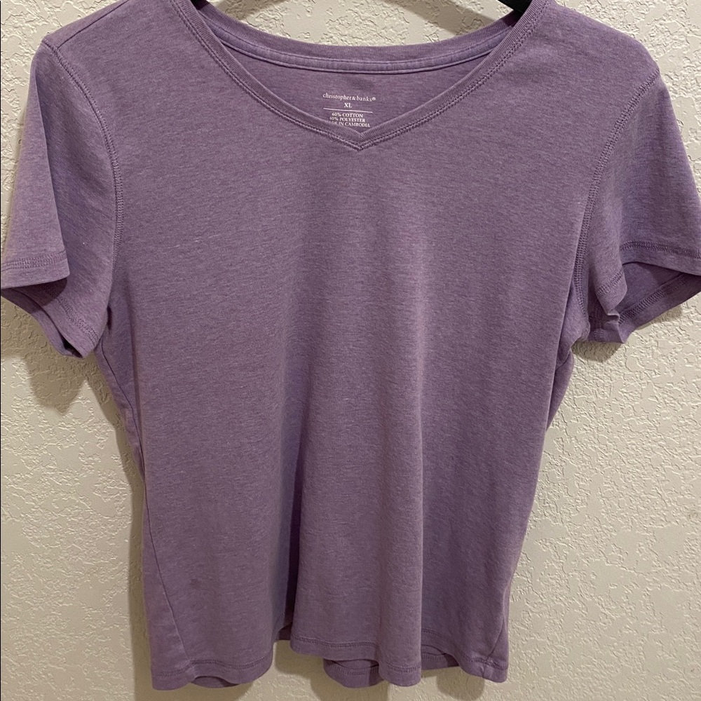 Christopher & Banks Lavender Exercise Top Women's Size XL